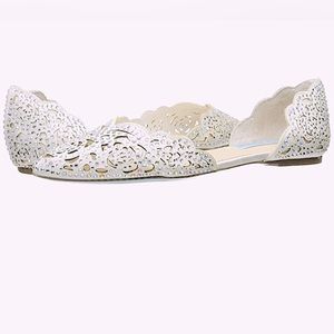 Betsy Johnson Satin Jeweled Pointed Flats 6.5M